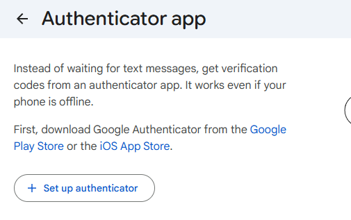 راه‌اندازی authenticator